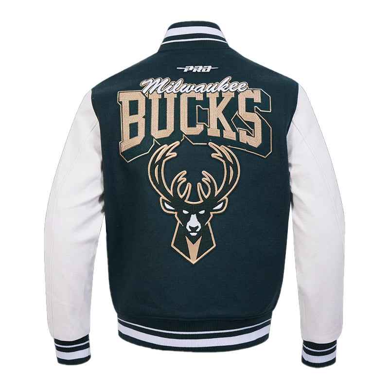 Milwaukee Bucks Team Badge Classic Rib Varsity Jacket