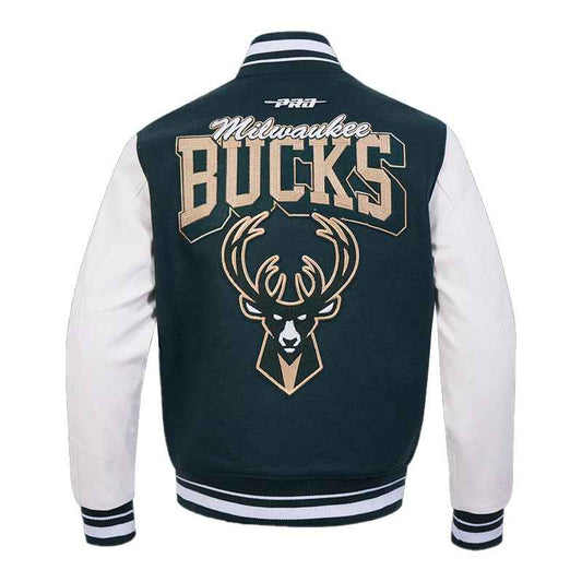 Milwaukee Bucks Team Badge Classic Rib Varsity Jacket