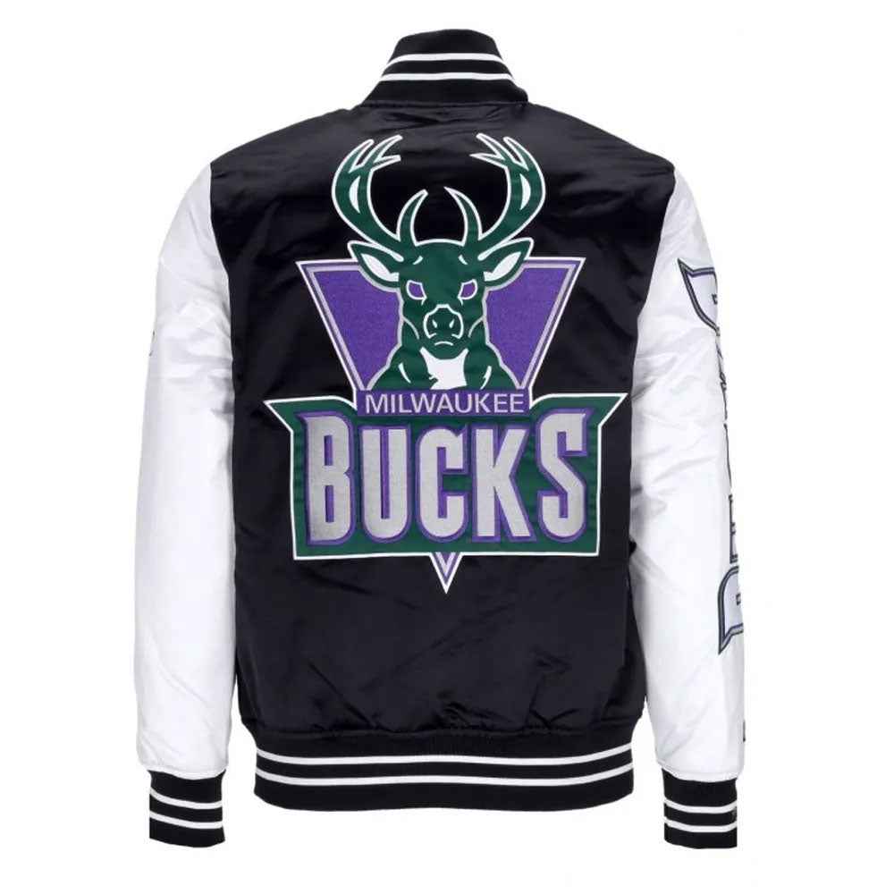 Milwaukee Bucks Team Origins Varsity Satin Jacket