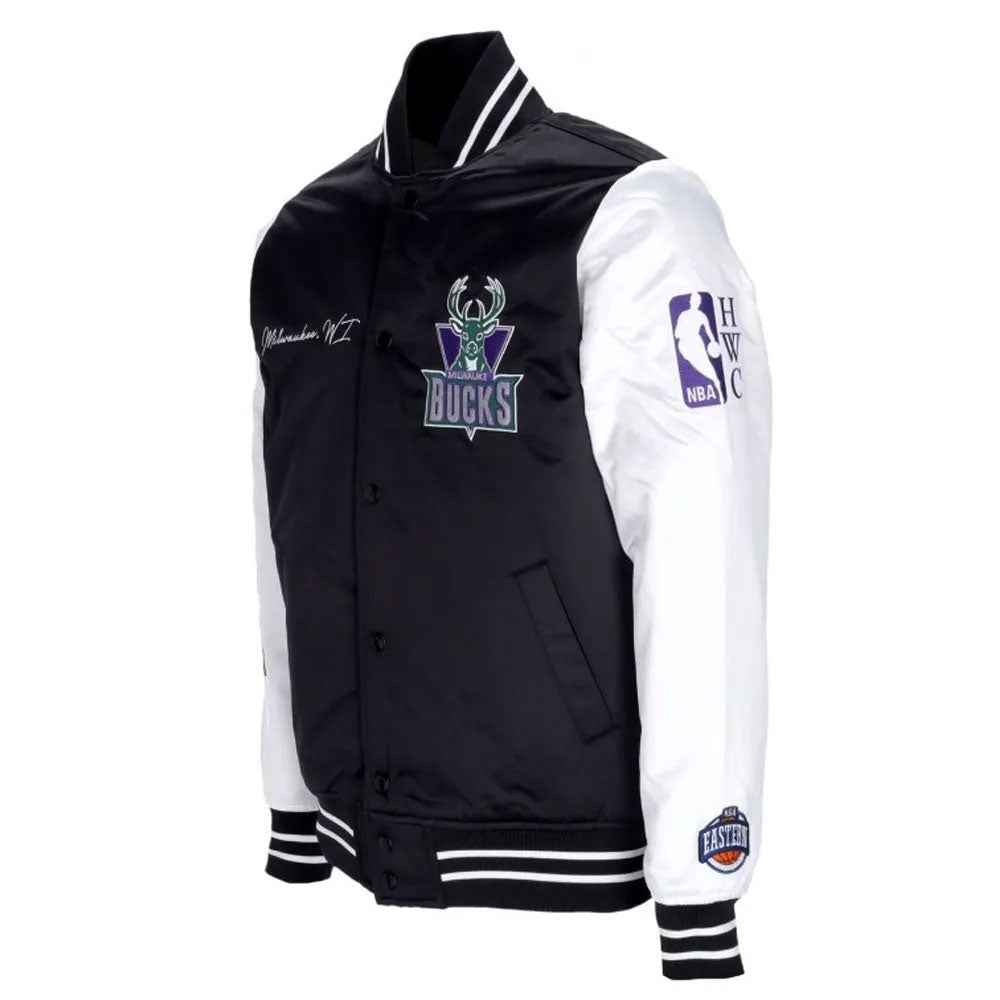 Milwaukee Bucks Team Origins Varsity Satin Jacket