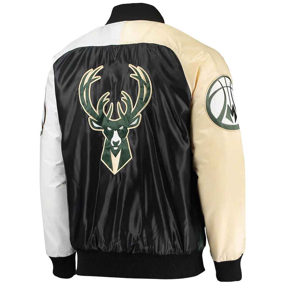 Milwaukee Bucks Tricolor Remix Satin Jacket