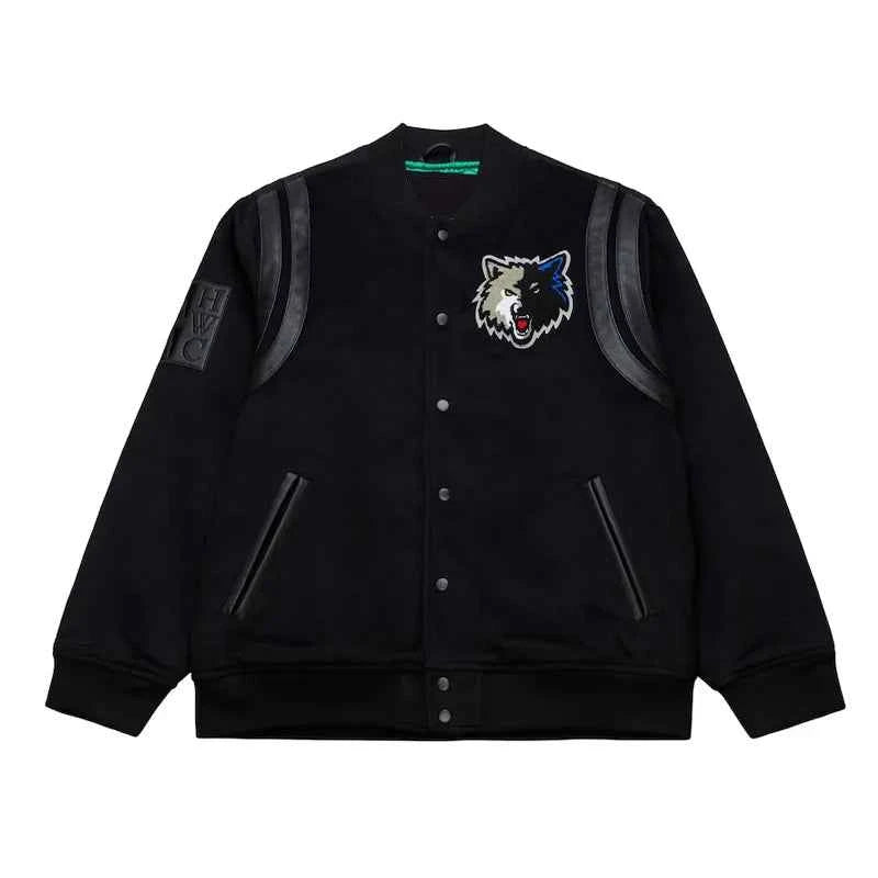 Minnesota Timberwolves Nights Walk The Tunnel Black Varsity Jacket
