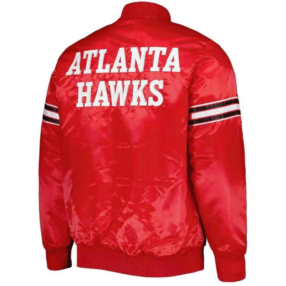 NBA Atlanta Hawks Pick and Roll Red Satin Jacket