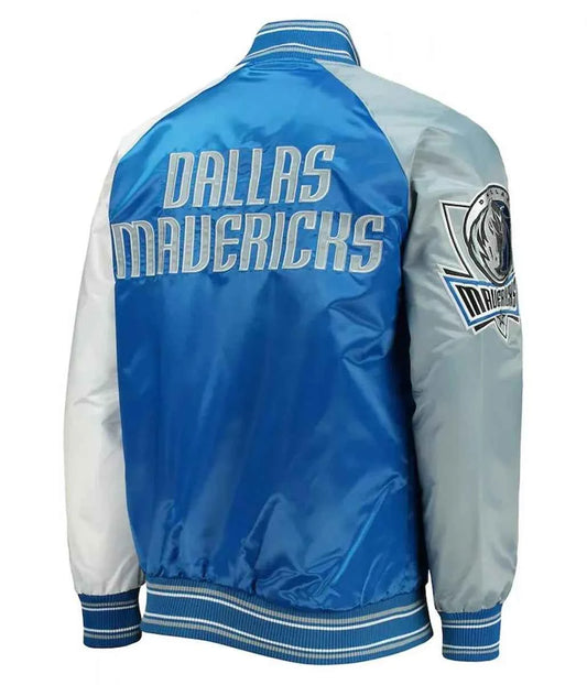 NBA Dallas Mavericks Reliever Blue and Gray Jacket