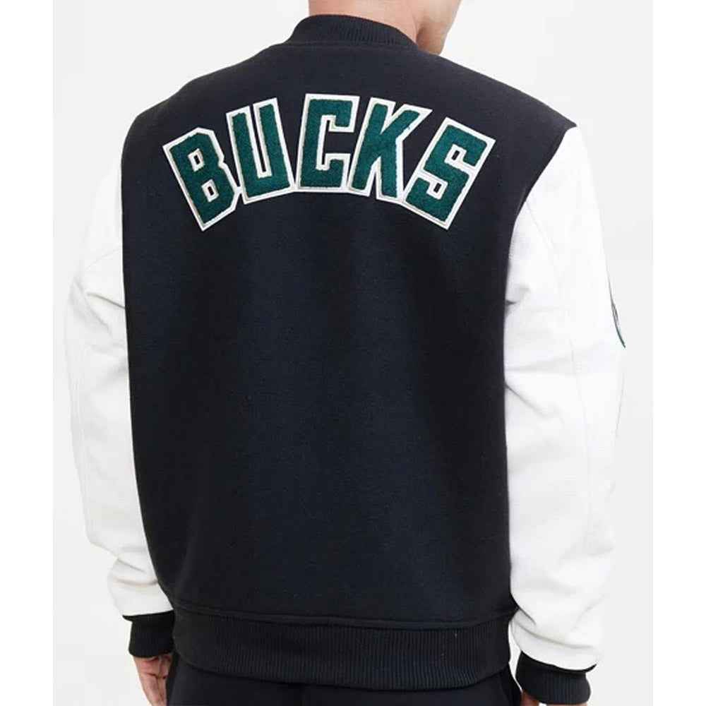 NBA Milwaukee Bucks Black Letterman Jacket