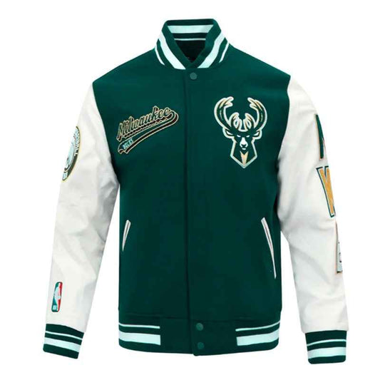 NBA Milwaukee Bucks Classic Rib Varsity Jacket
