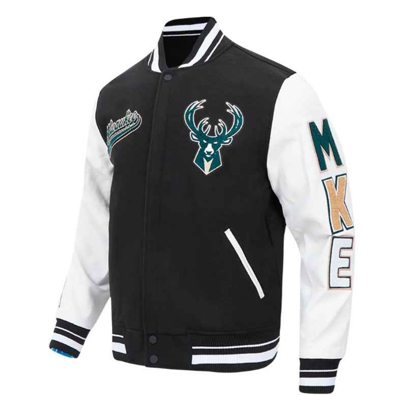 NBA Milwaukee Bucks Classic Rib Varsity Jacket