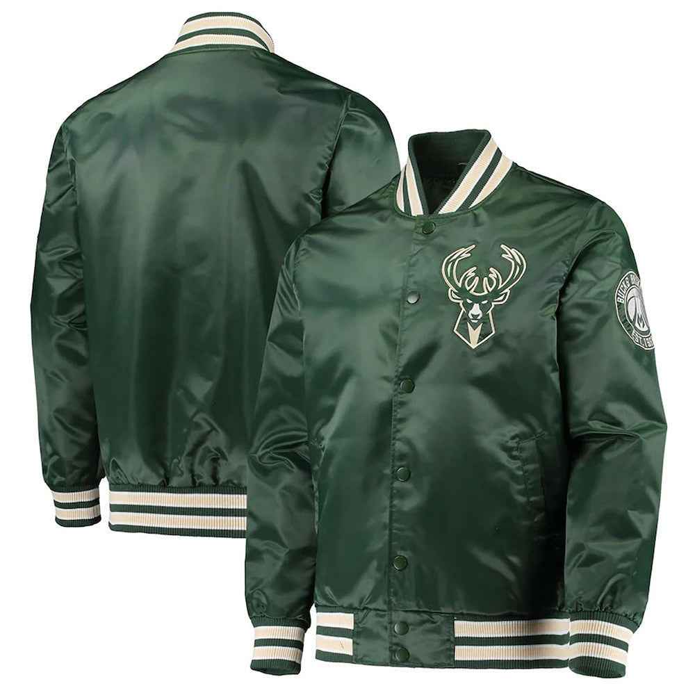 NBA Milwaukee Bucks The Diamond Hunter Green Satin Jacket