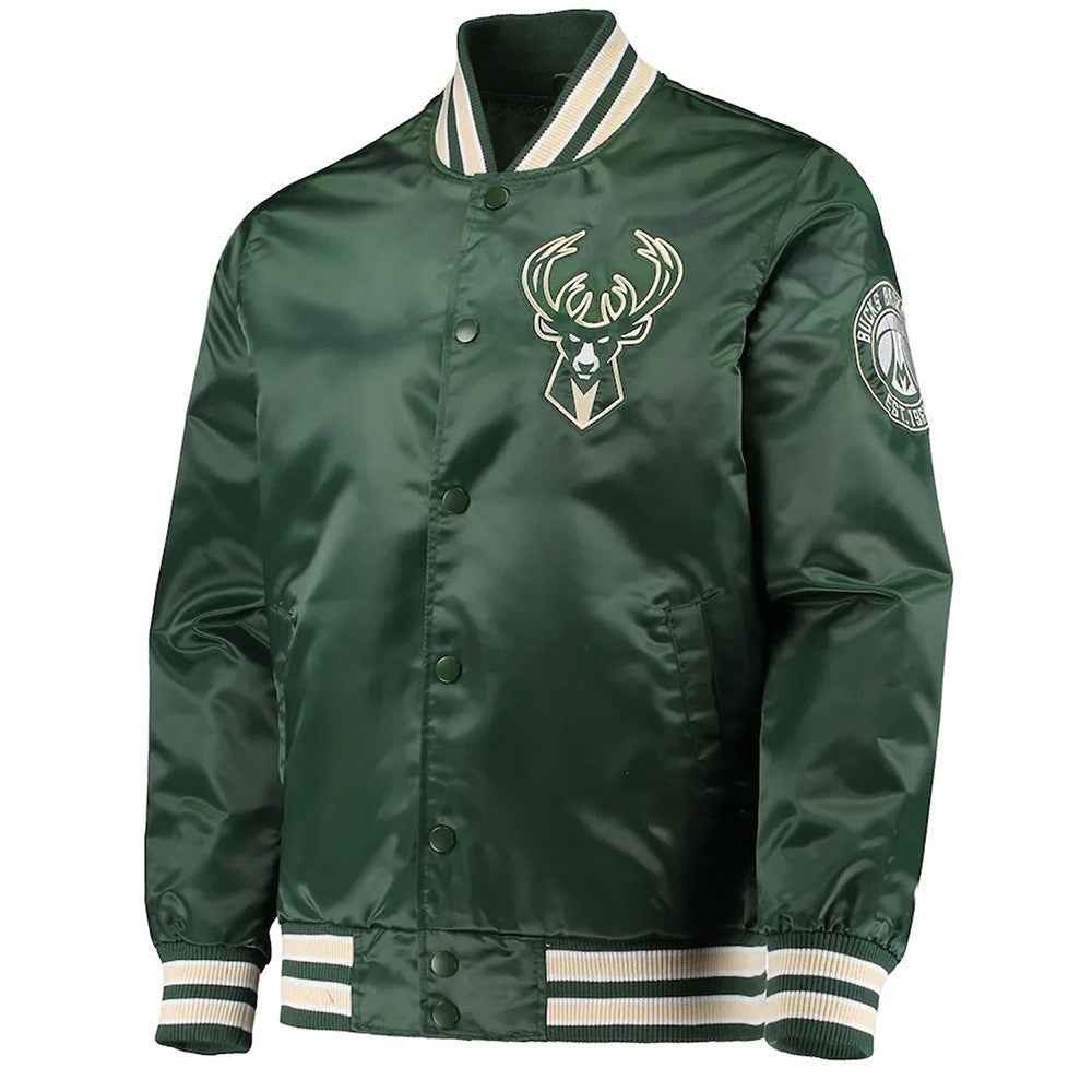 NBA Milwaukee Bucks The Diamond Hunter Green Satin Jacket