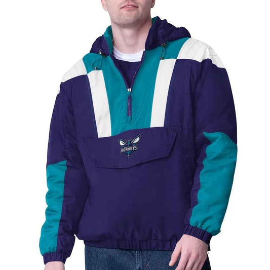 NBA Teal Charlotte Hornets Charger Half-Zip Pullover Jacket