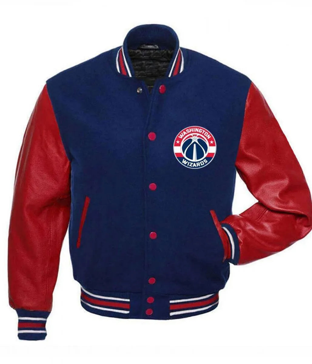 Washington Wizards Red Letterman Jacket – Front View