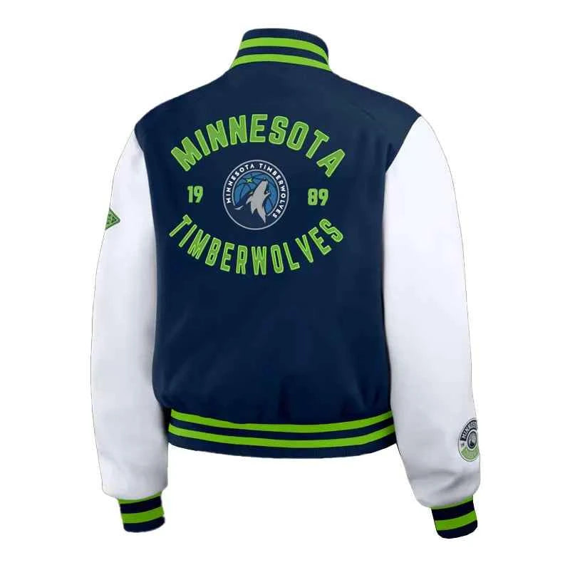 Navy/White Minnesota Timberwolves Varsity Full-Zip Jacket