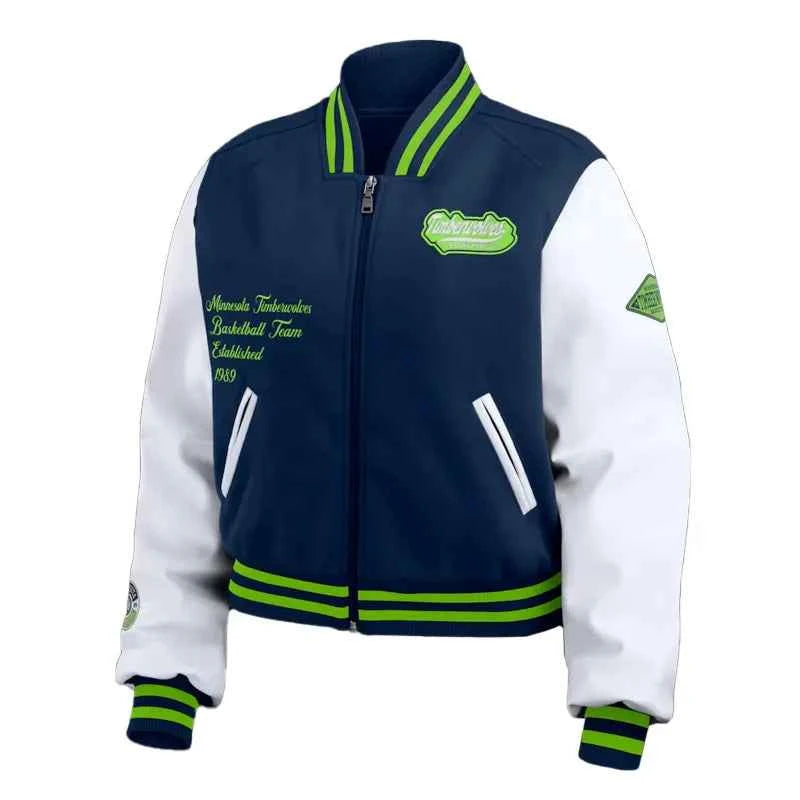 Navy/White Minnesota Timberwolves Varsity Full-Zip Jacket