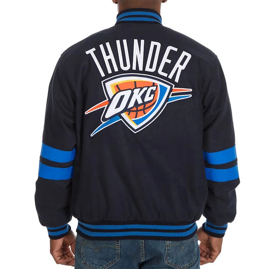 Oklahoma City Thunder Navy Varsity Jacket – Front View
