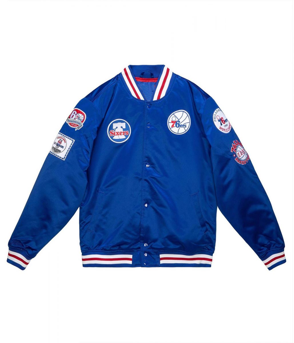 Philadelphia 76ers Blue Sports Jacket – Front View