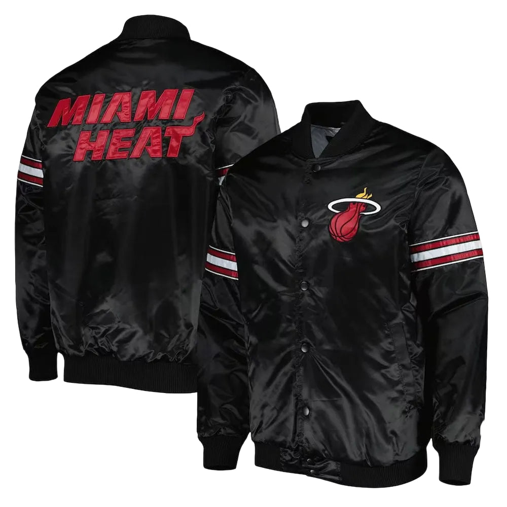 Miami Heat Black Varsity Jacket – Back View