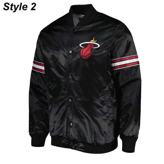 Miami Heat Black Varsity Jacket – Side View