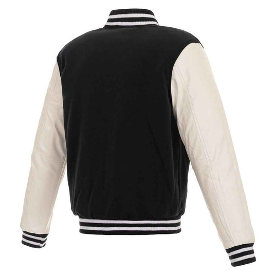 Portland Trail Blazers Black and White Varsity Jacket