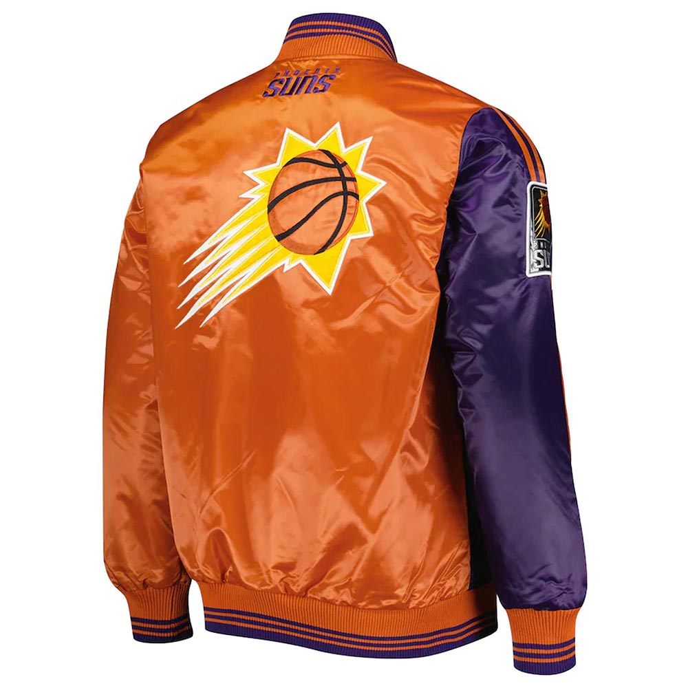 Phoenix Suns Purple Satin Jacket – Back View