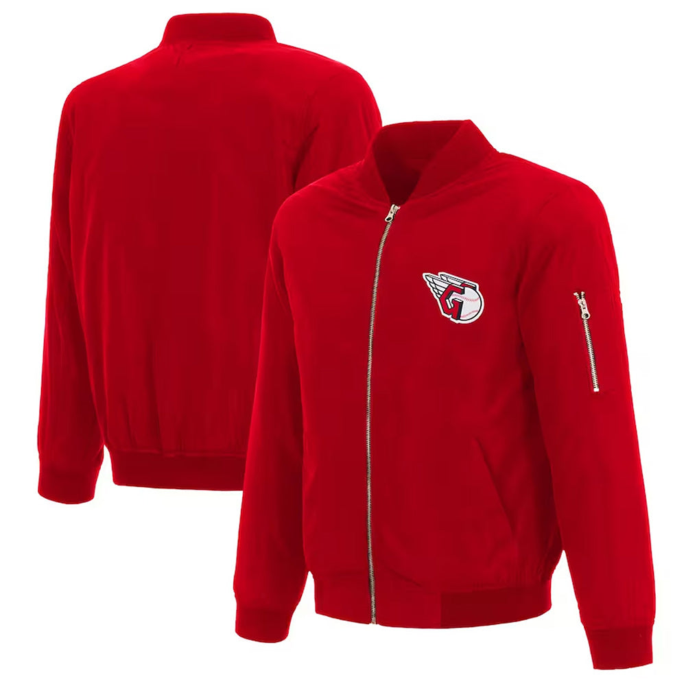 Cleveland Guardians Red Bomber Jacket – Front View