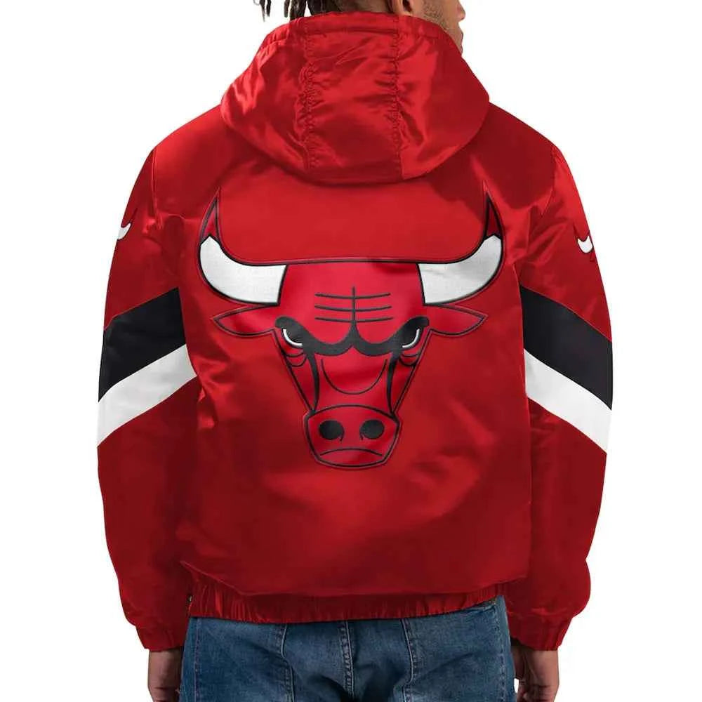 Red Force Play Chicago Bulls Hoodie Half-Zip Jacket
