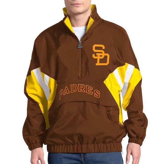 San Diego Padres Cooperstown Chief Brown Half-Zip Pullover