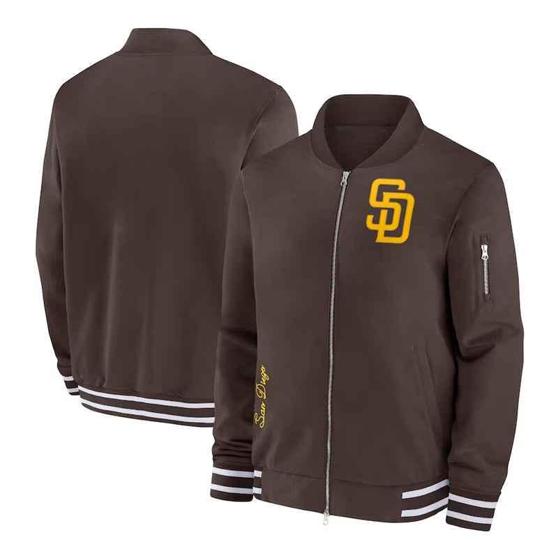 San Diego Padres Full-Zip Brown Bomber Jacket