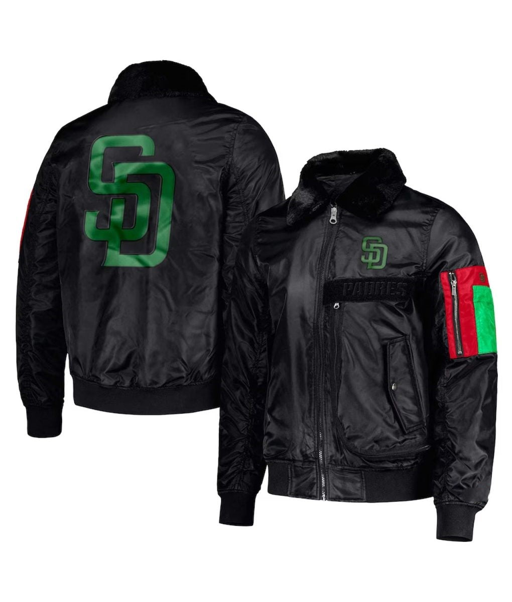 San Diego Padres Black Sports Jacket – Front View
