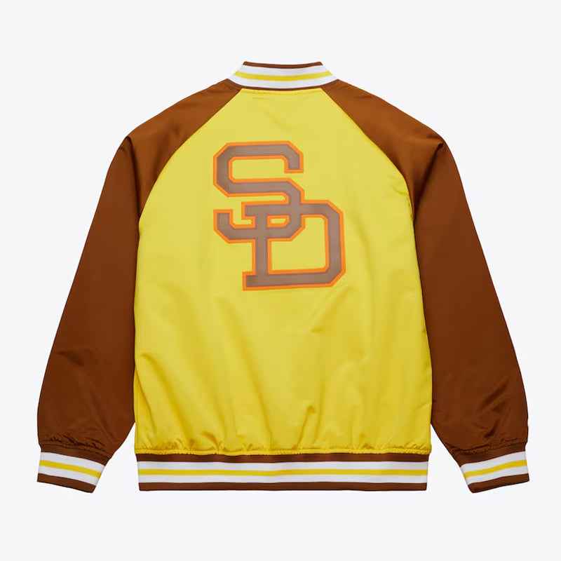 San Diego Padres Vintage Logo Double Clutch Gold Satin Jacket