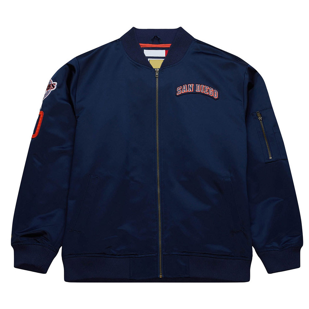 San Diego Padres Navy Satin Jacket – Front View