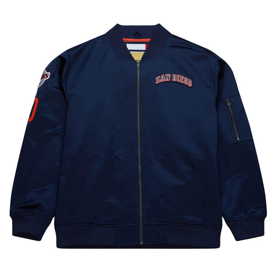 San Diego Padres Navy Satin Jacket – Front View
