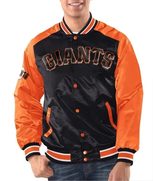 San Francisco Giants Black Varsity Jacket – Front View