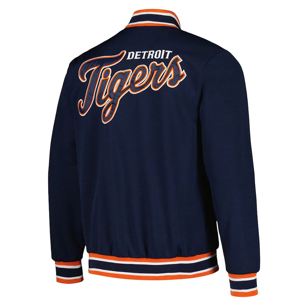 Detroit Tigers Navy Satin Jacket – Back View