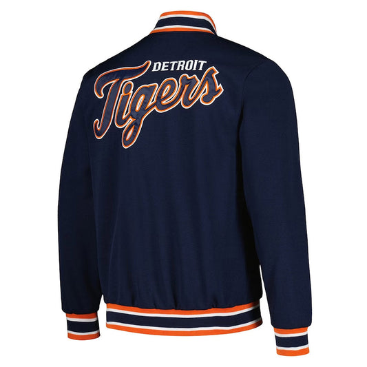 Detroit Tigers Navy Satin Jacket – Back View