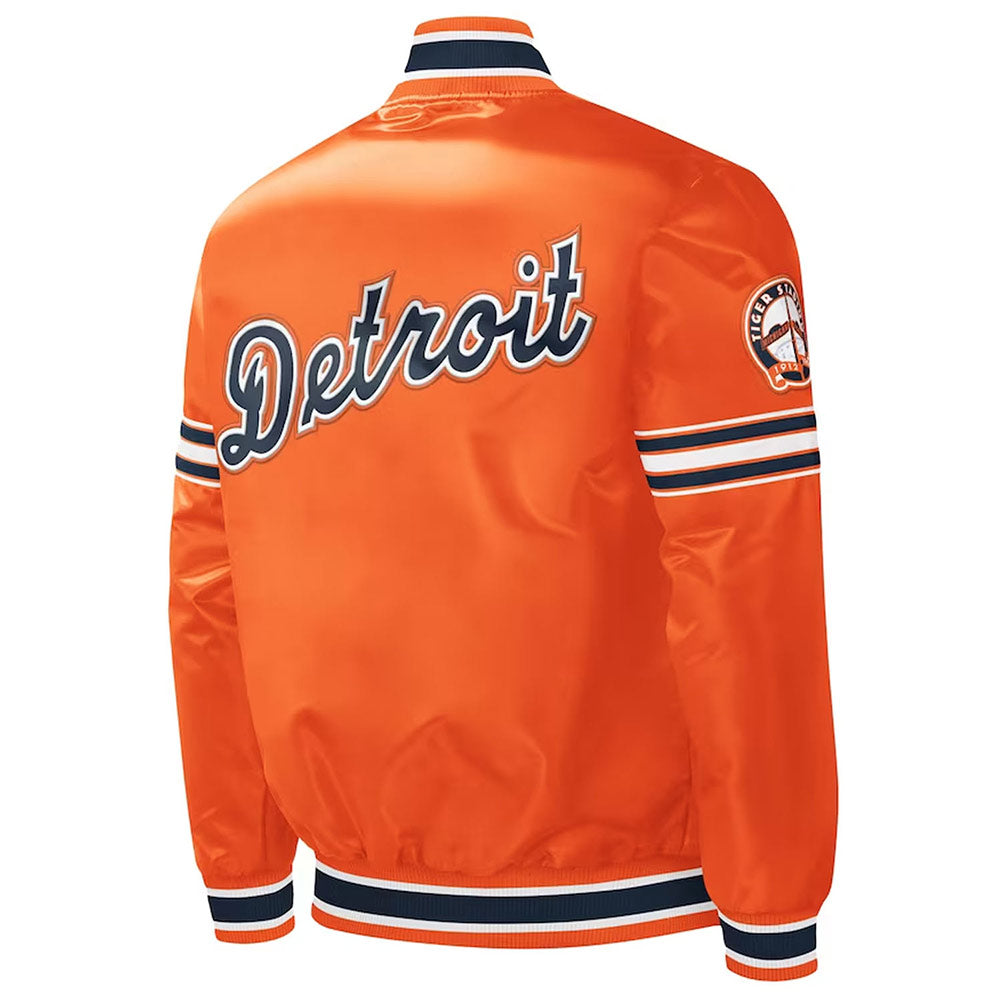 Detroit Tigers Orange Varsity Jacket – Back View