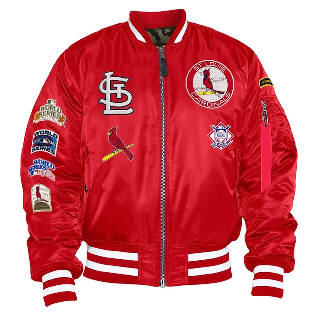 St. Louis Cardinals Red Bomber Jacket – Front View