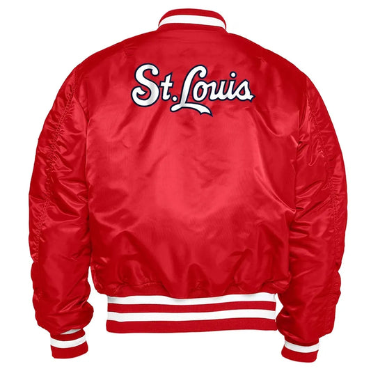 St. Louis Cardinals Red Bomber Jacket – Back View