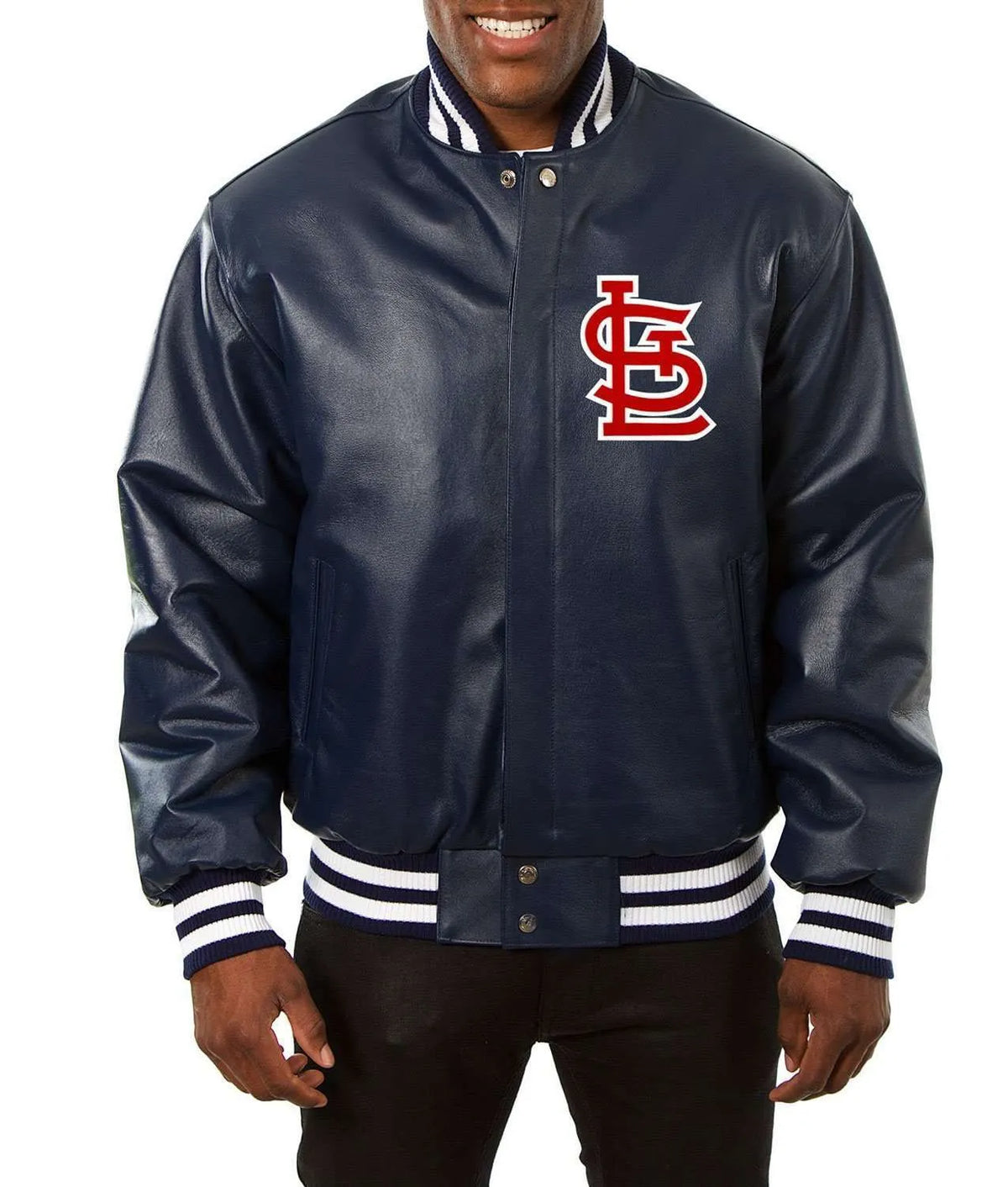 St. Louis Cardinals Blue Varsity Jacket – Front View