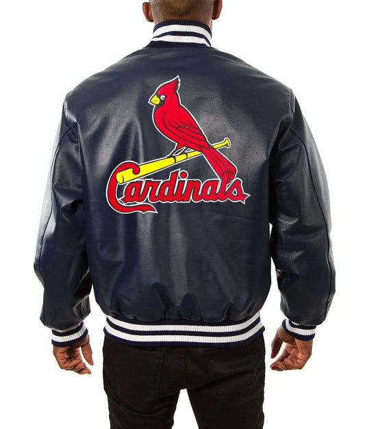 St. Louis Cardinals Blue Varsity Jacket – Back View