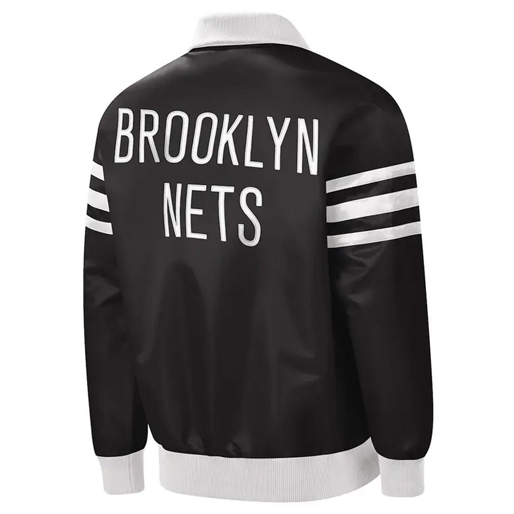 Brooklyn Nets Black Varsity Jacket – Back View