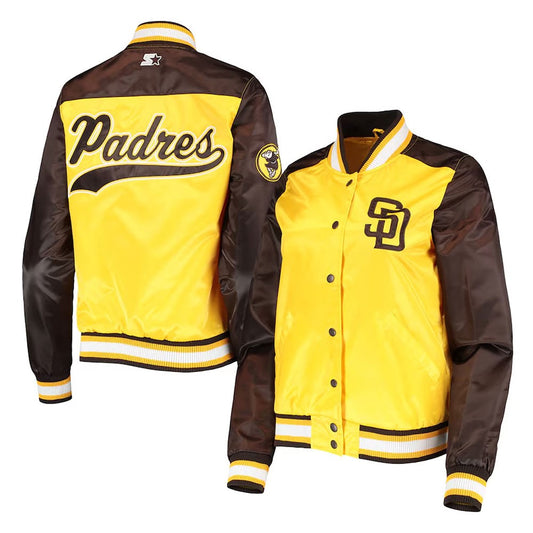 San Diego Padres Gold Sports Jacket – Front View