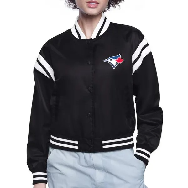 Toronto Blue Jays Black Varsity Jacket – Front View
