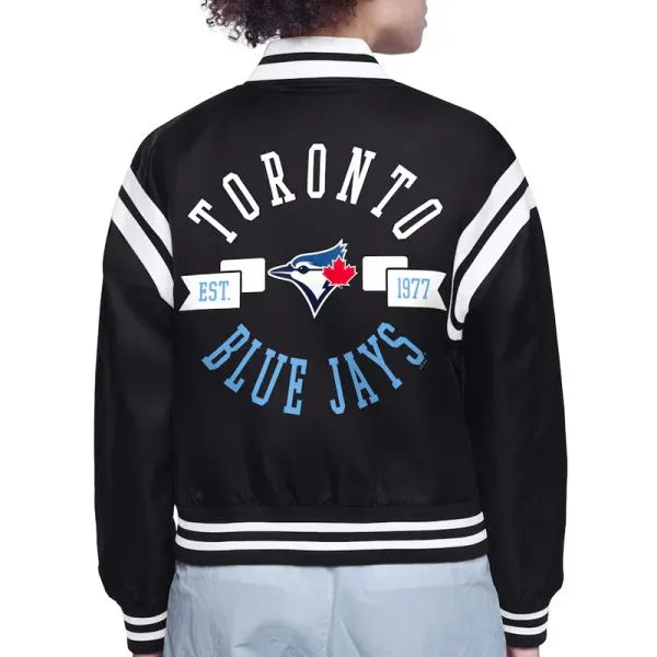 Toronto Blue Jays Black Varsity Jacket – Back View