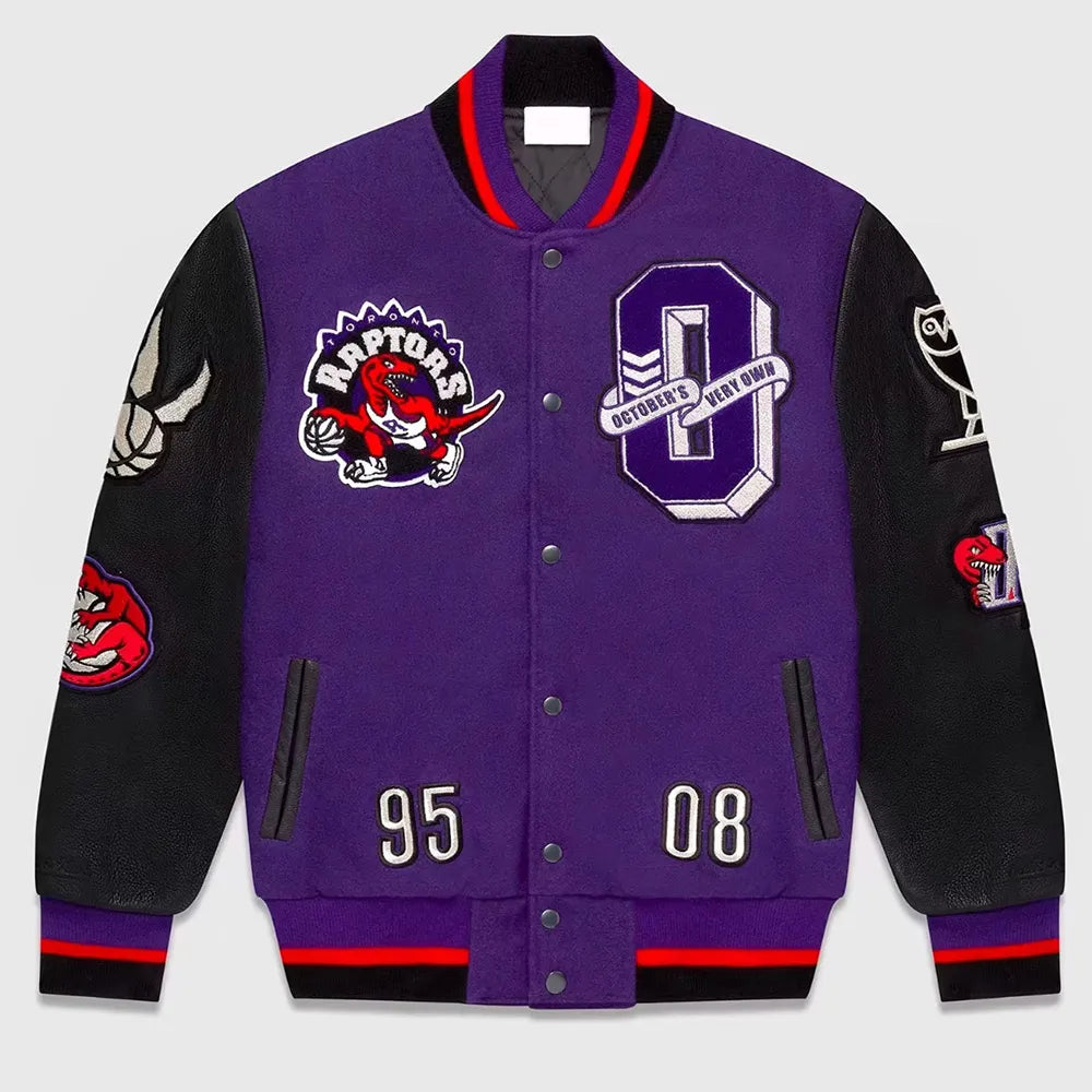 Toronto Raptors Black Varsity Jacket – Front View