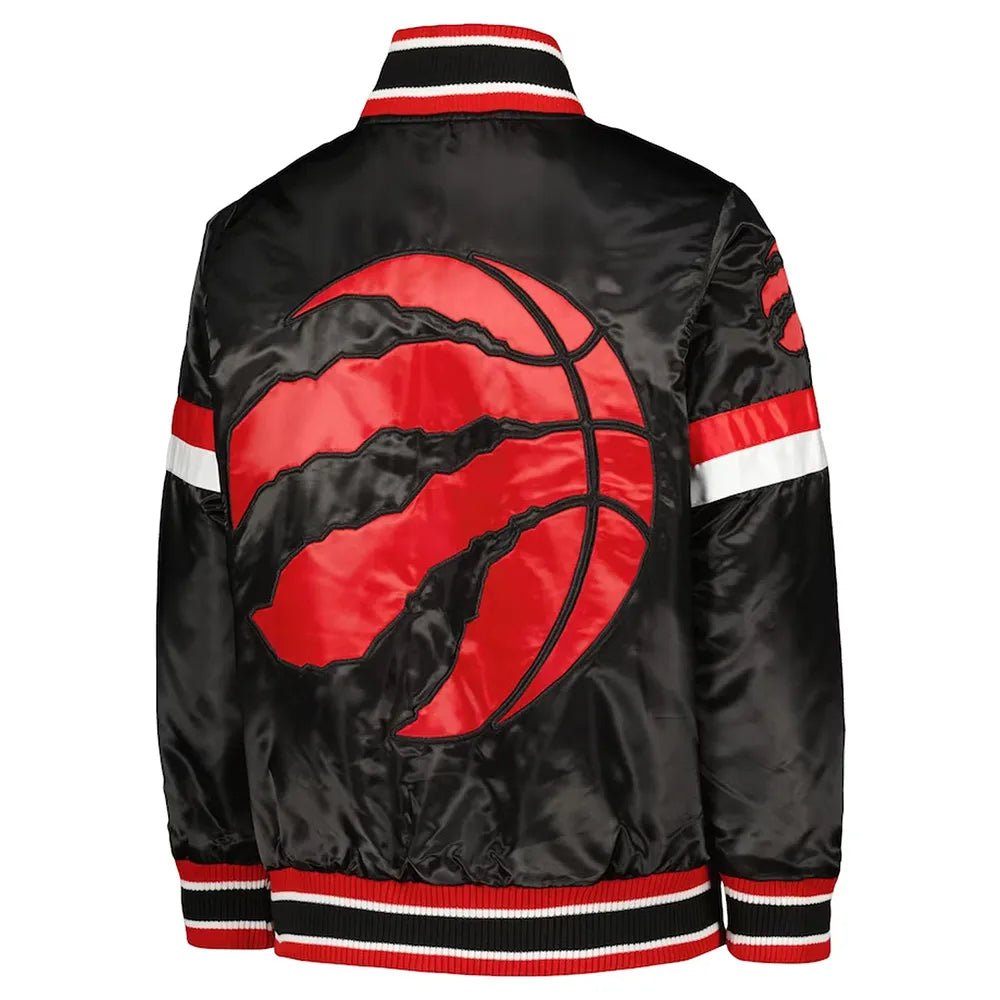 Toronto Raptors Black Satin Jacket – Back View