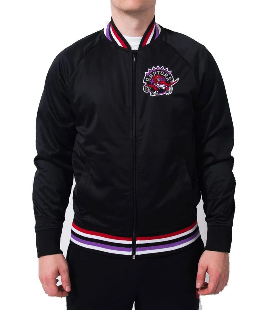 Toronto Raptors Black Satin Jacket – Front View