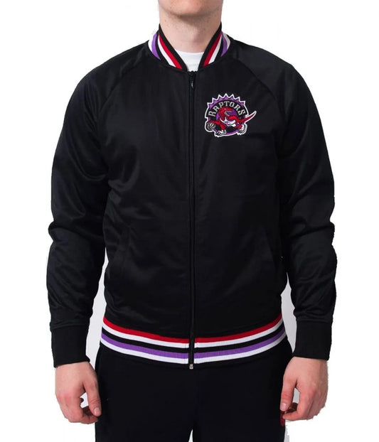 Toronto Raptors Black Satin Jacket – Front View