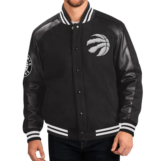 Toronto Raptors Black Varsity Jacket – Back View
