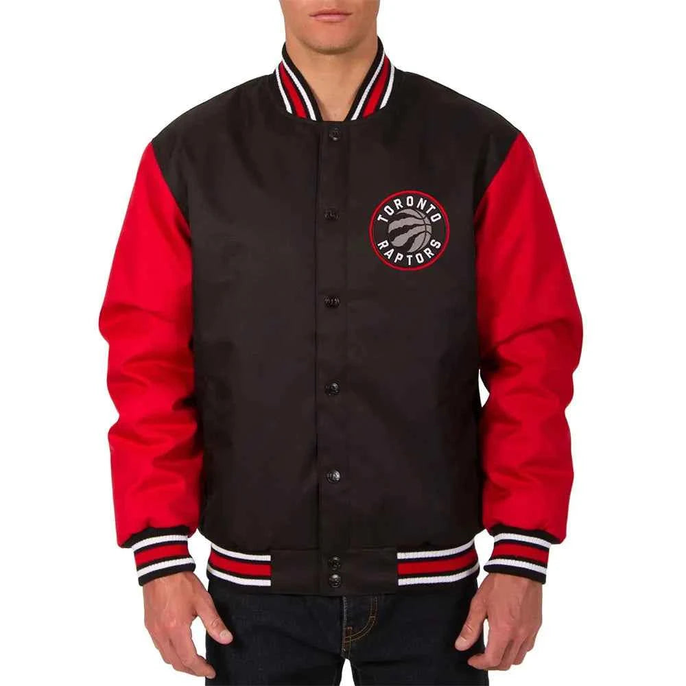 Toronto Raptors Varsity Black and Red Wool Jacket