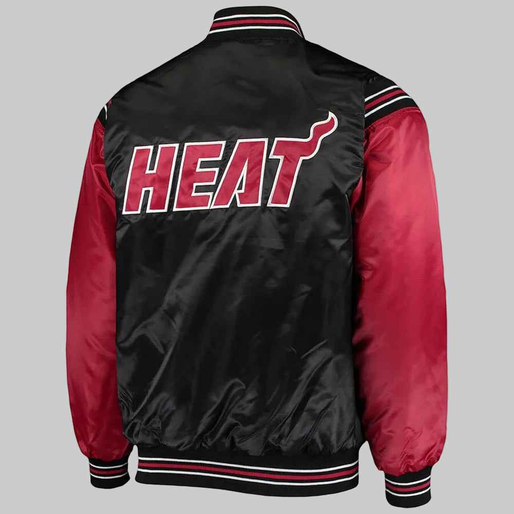 Tough Season Miami Heat Red and Black Varsity Satin Jacket